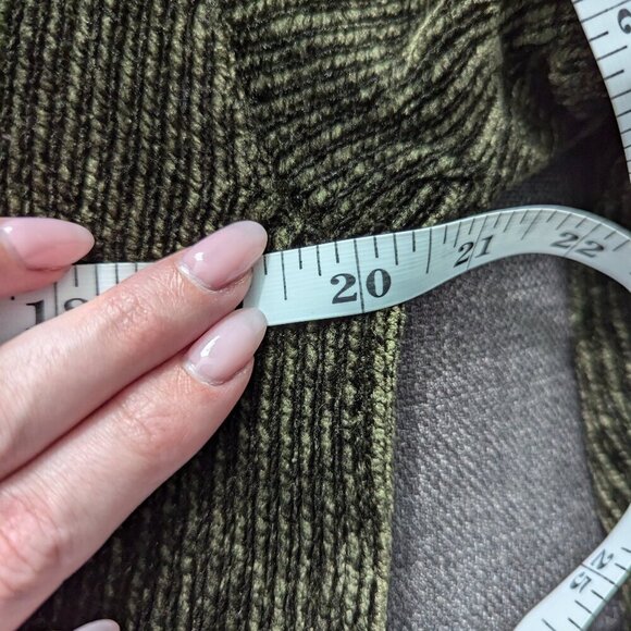 Olive Green Vintage Searle Button Front Chenille Tunic - Picture 6 of 10